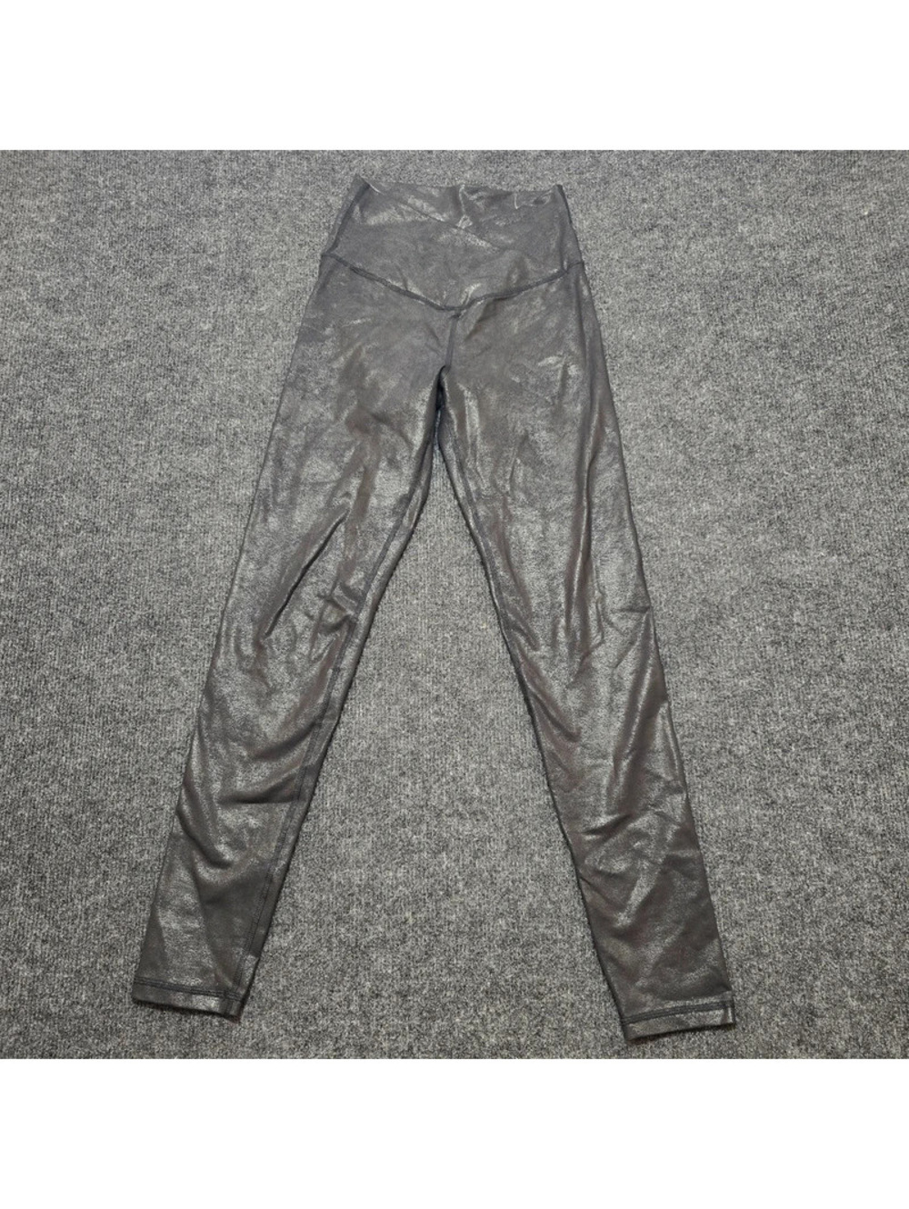 Offline by Aerie Crossover Leggings Small S Black Faux Leather Crackle Shiny